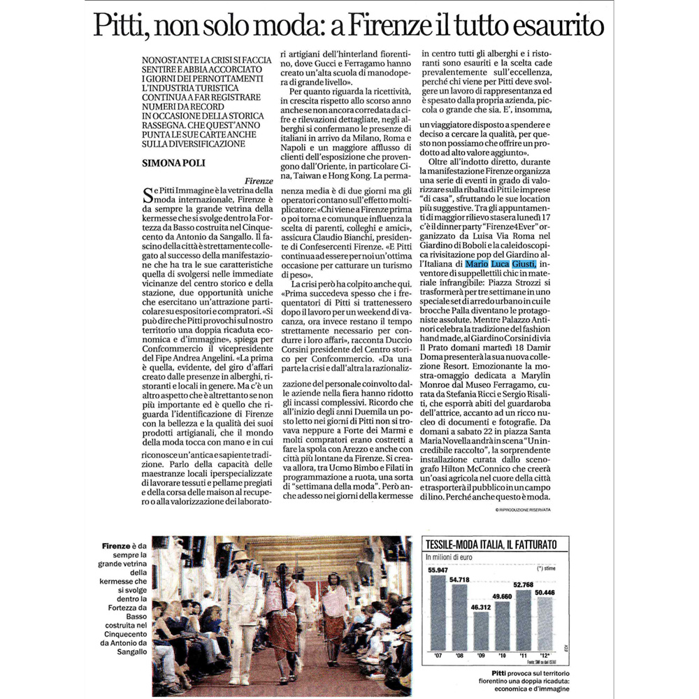 Pitti, non solo moda: a Firenze il tutto esaurito