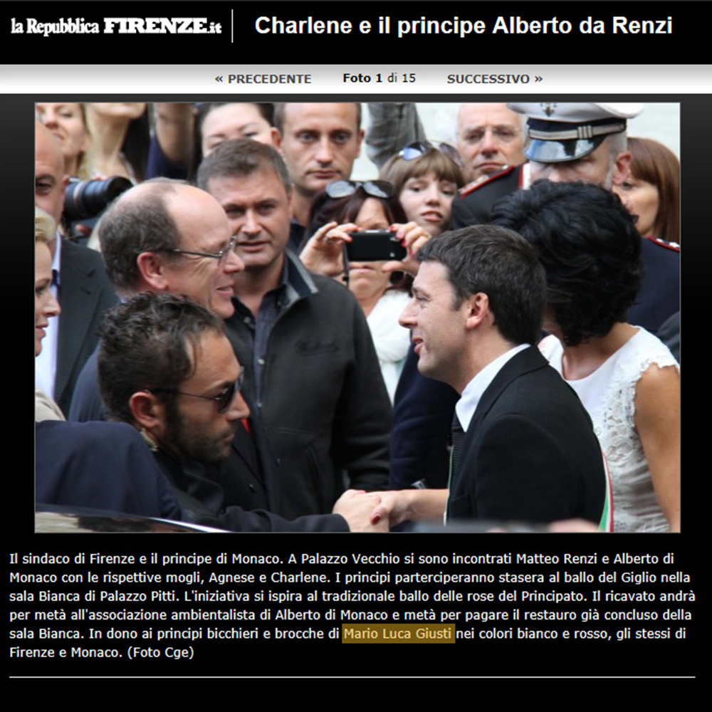 Charlene e il principe Alberto da Renzi