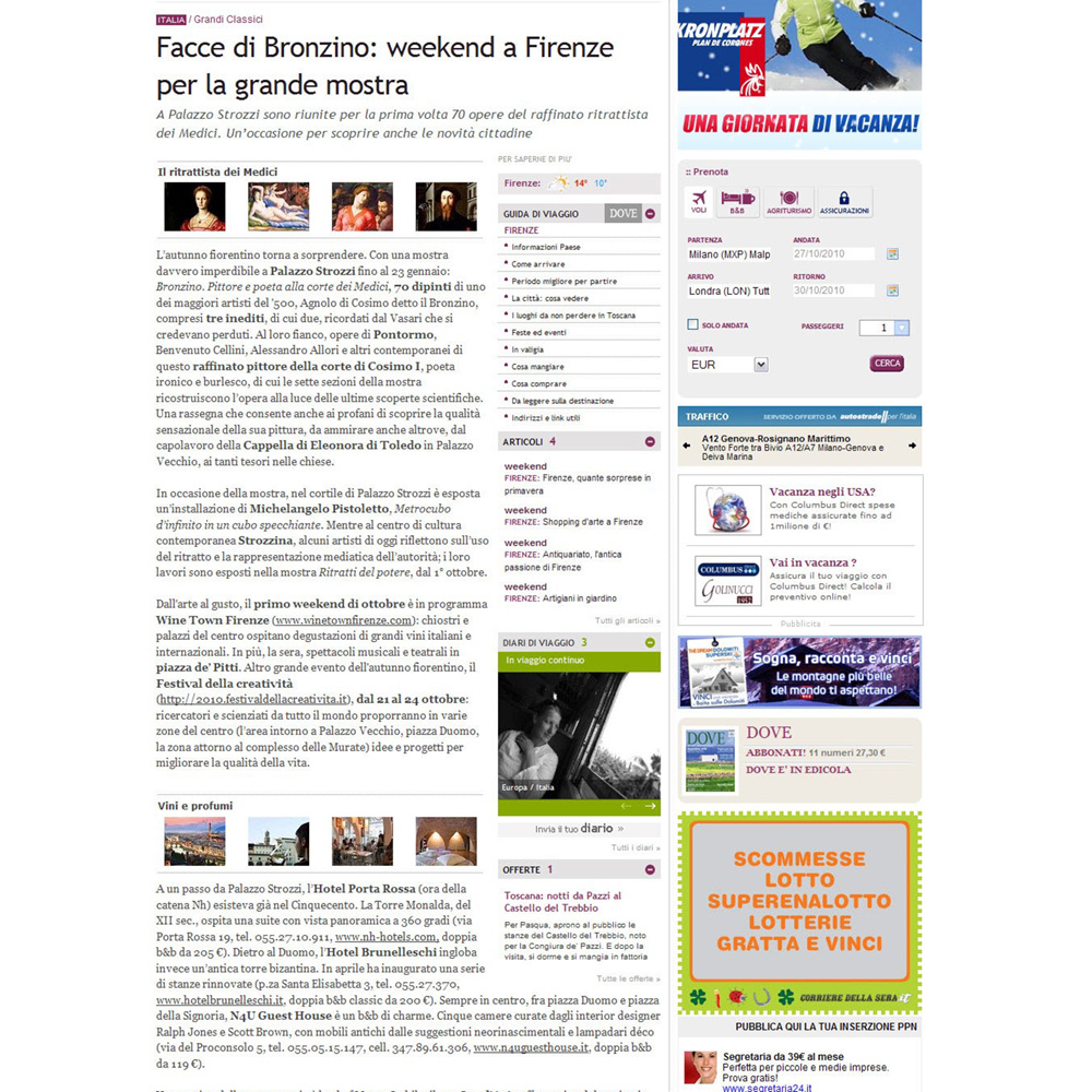 Facce di Bronzino: weekend a Firenze per la grande mostra