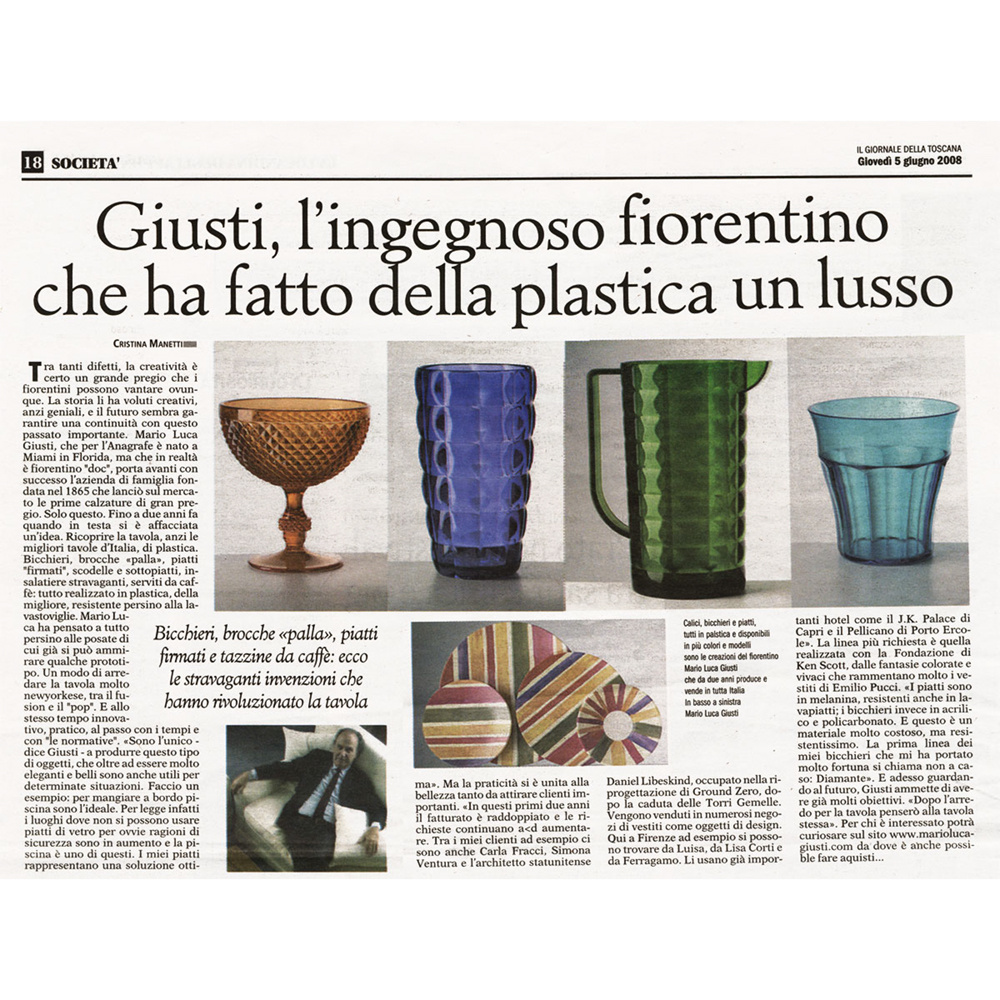 Giusti, l'ingegnoso fiorentino che ha fatto della plastica un lusso