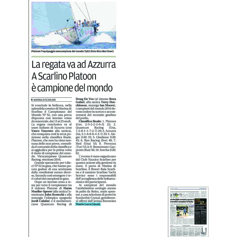 la regata va ad Azzurra