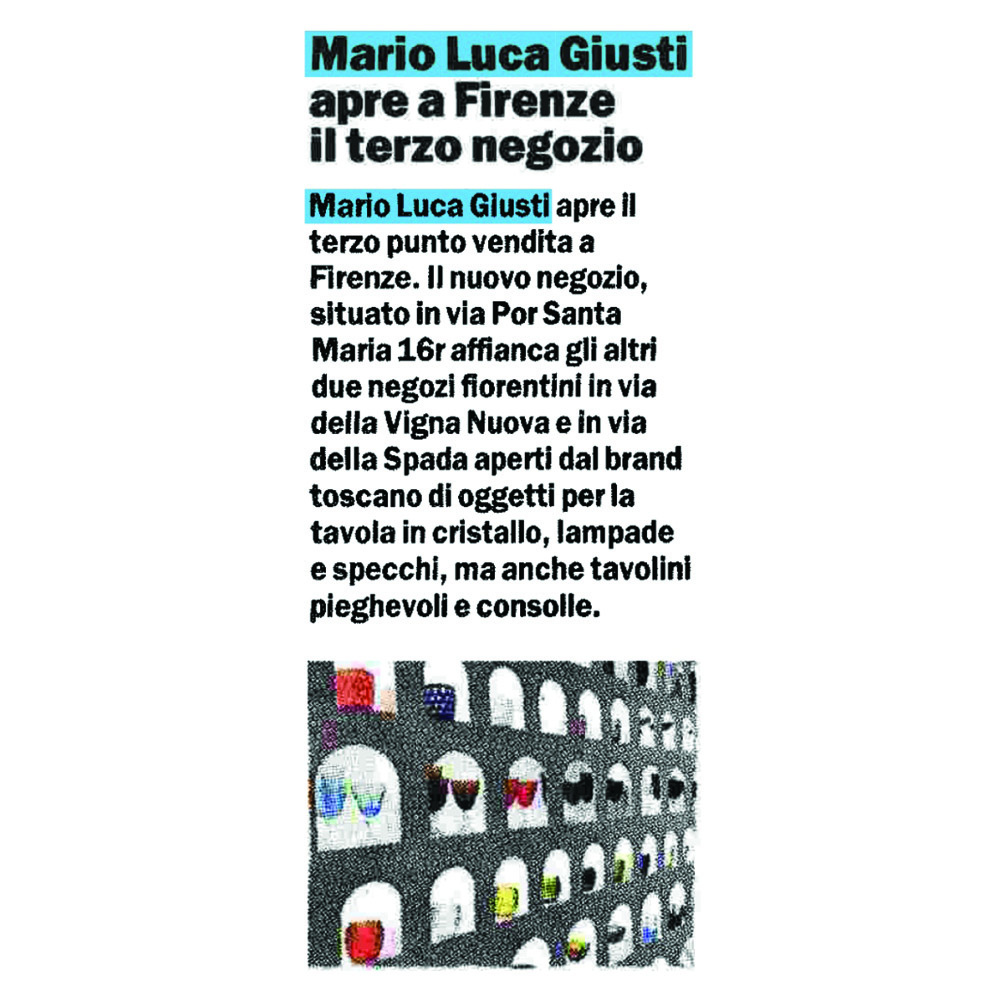 Mario Luca Giusti apre a Firenze il terzo negozio