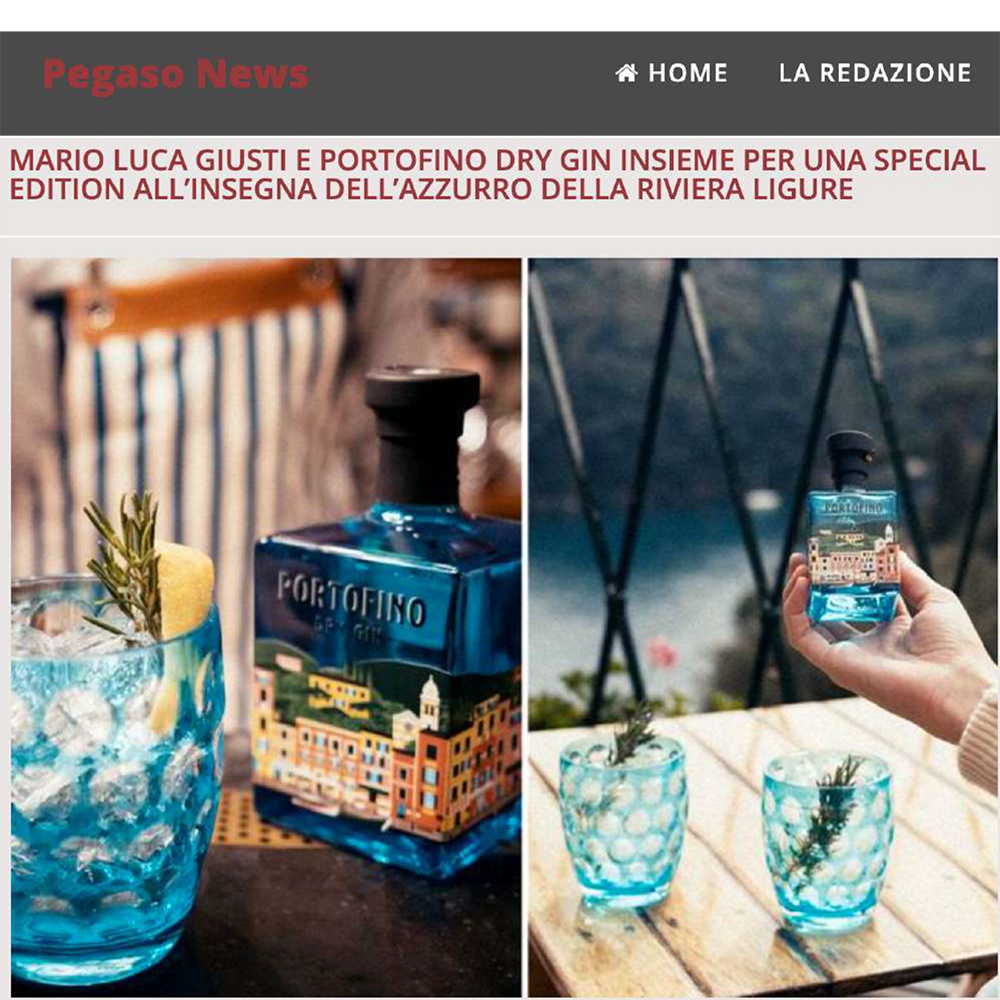 Mario Luca Giusti e Portofino Dry Gin insieme per una special edition all'insegna dell'azzurro della riviera ligure
