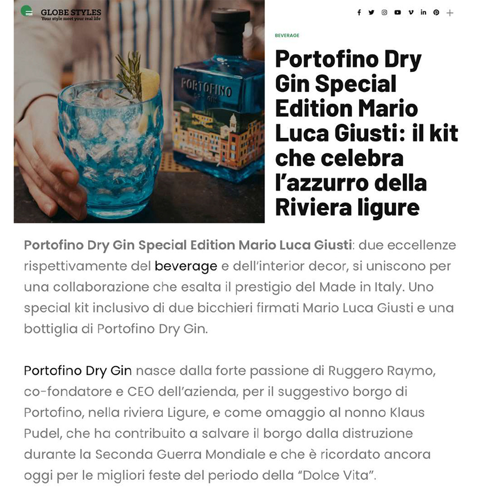Portofino Dry Gin Special Edition Mario Luca Giusti