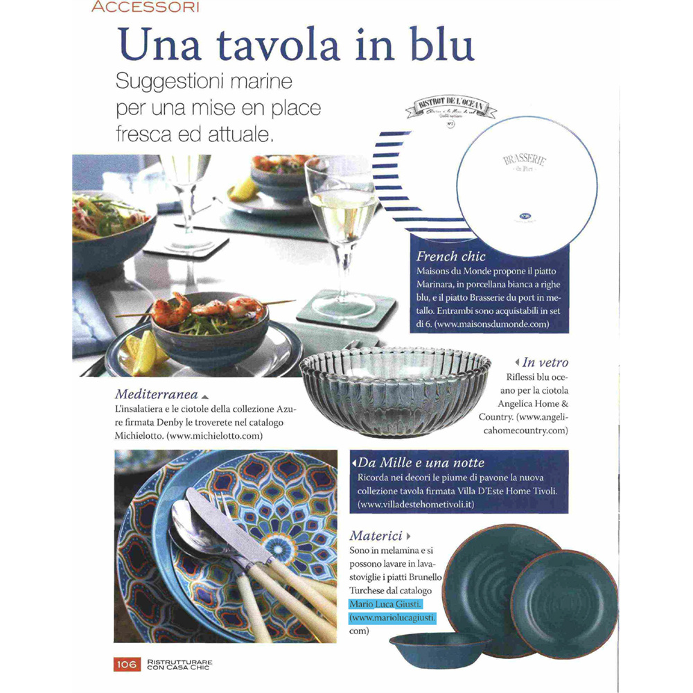 Una tavola in blu