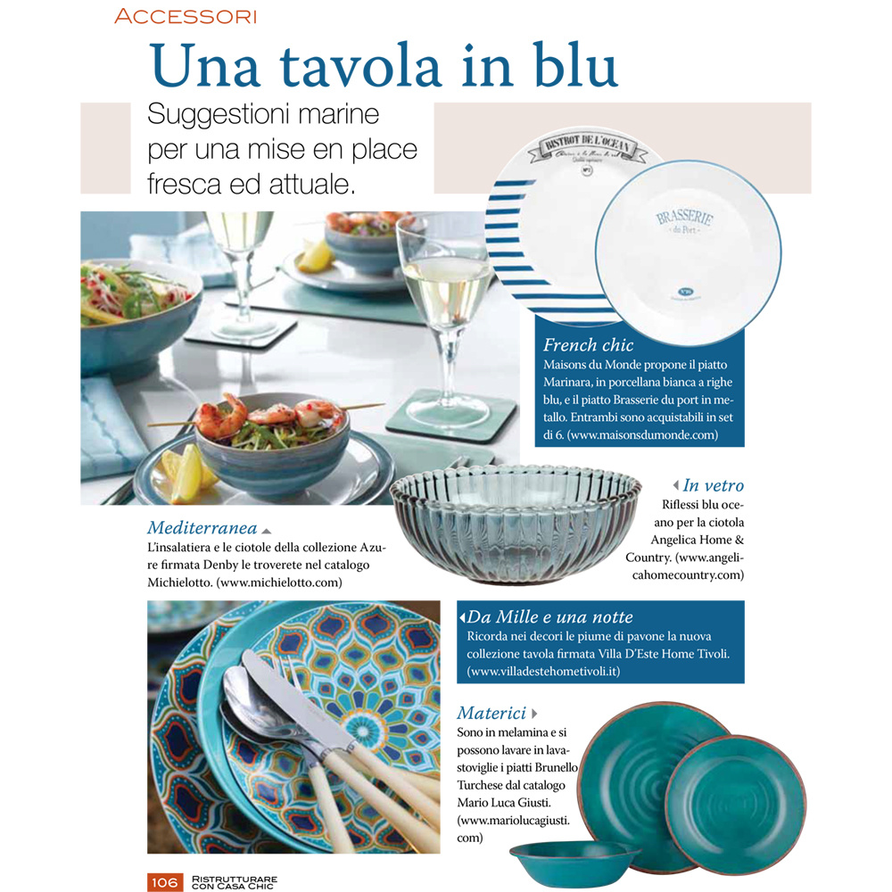 Una tavola in blu