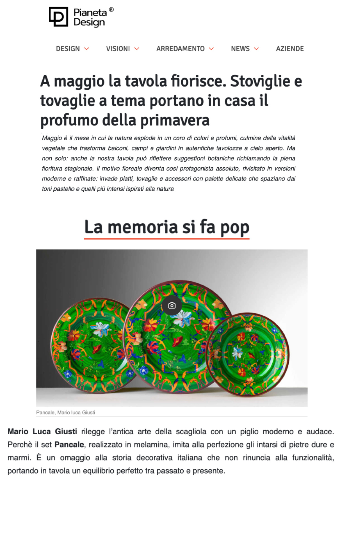 A maggio la tavola fiorisce .