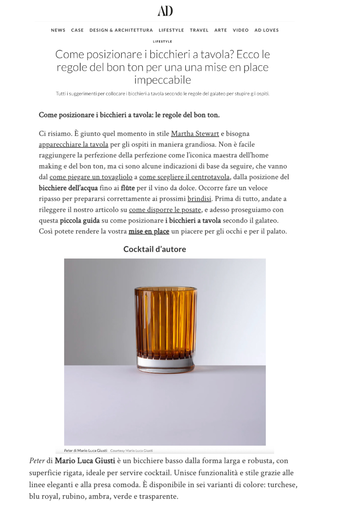 Come posizionare i bicchieri a tavola ?ecco le regole del bon ton per una mise en place impeccabile